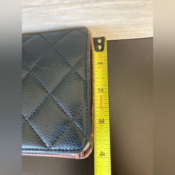 Chanel authentic quilted black leather caviar wallet multiple pockets - Picture 11 of 16